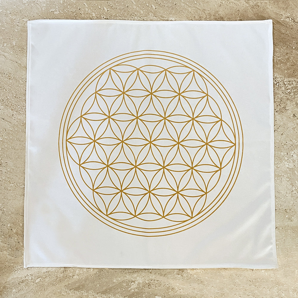Flower of Life Crystal Array Tablecloth/Tarot Tablecloth/Ceremony Tablecloth/Altar Cloth
