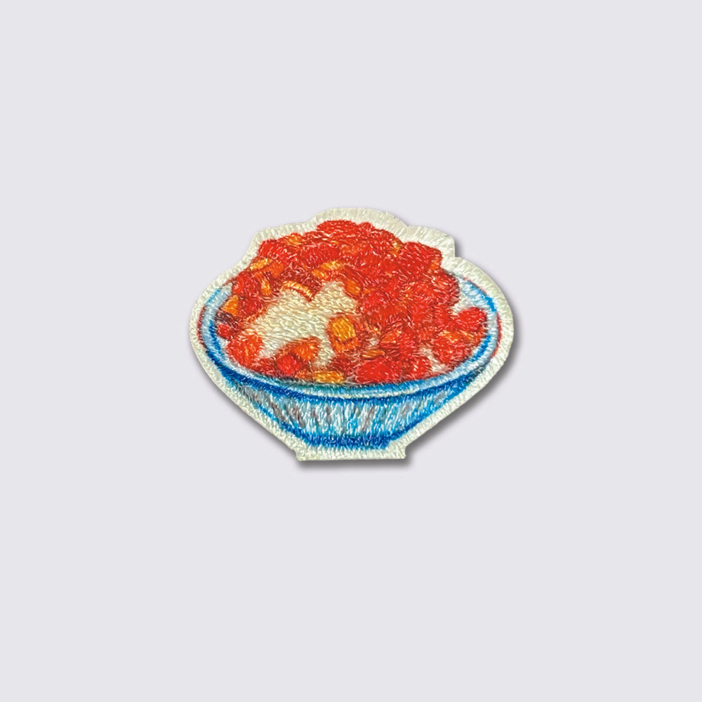 Braised pork rice and steamed buns double-purpose embroidery patch