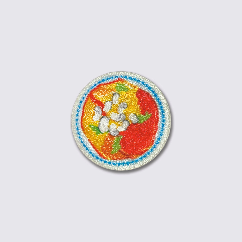 Large sausage wrapped with small sausage and oyster omelette double-use embroidered patch