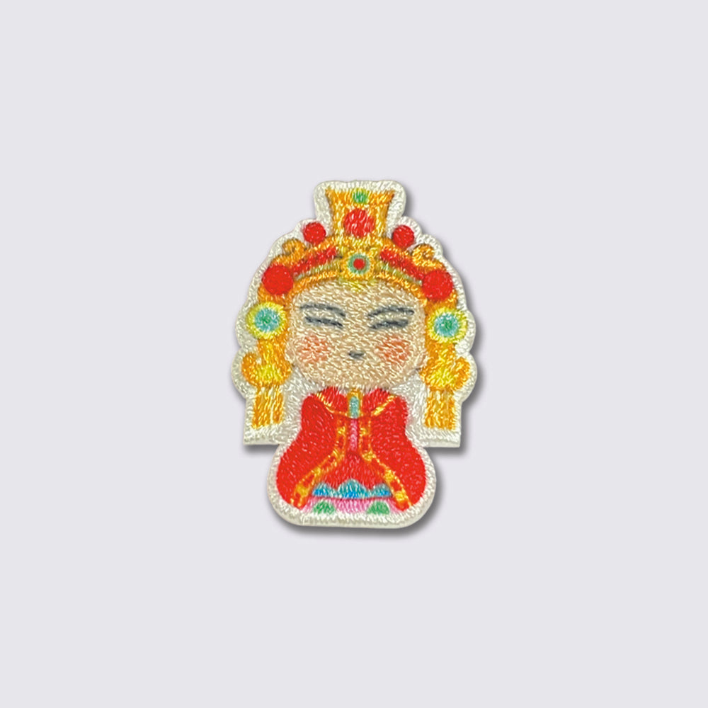 Double-use embroidered cloth patch for Mazu