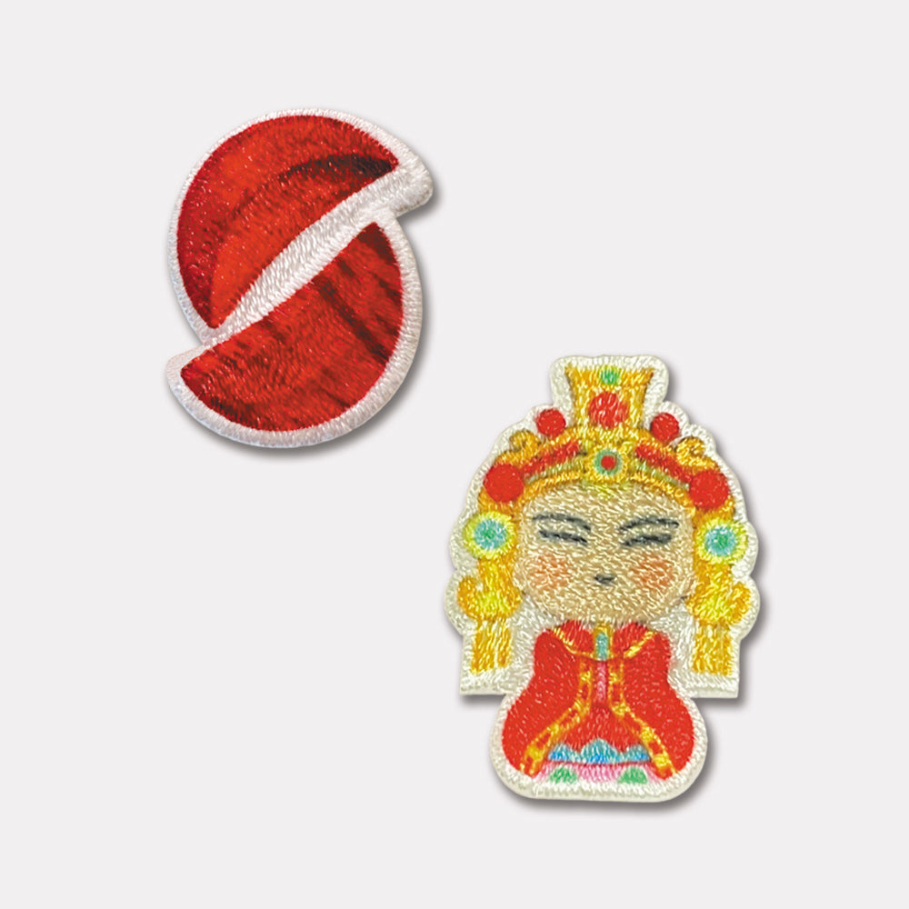 Double-use embroidered cloth patch for Mazu