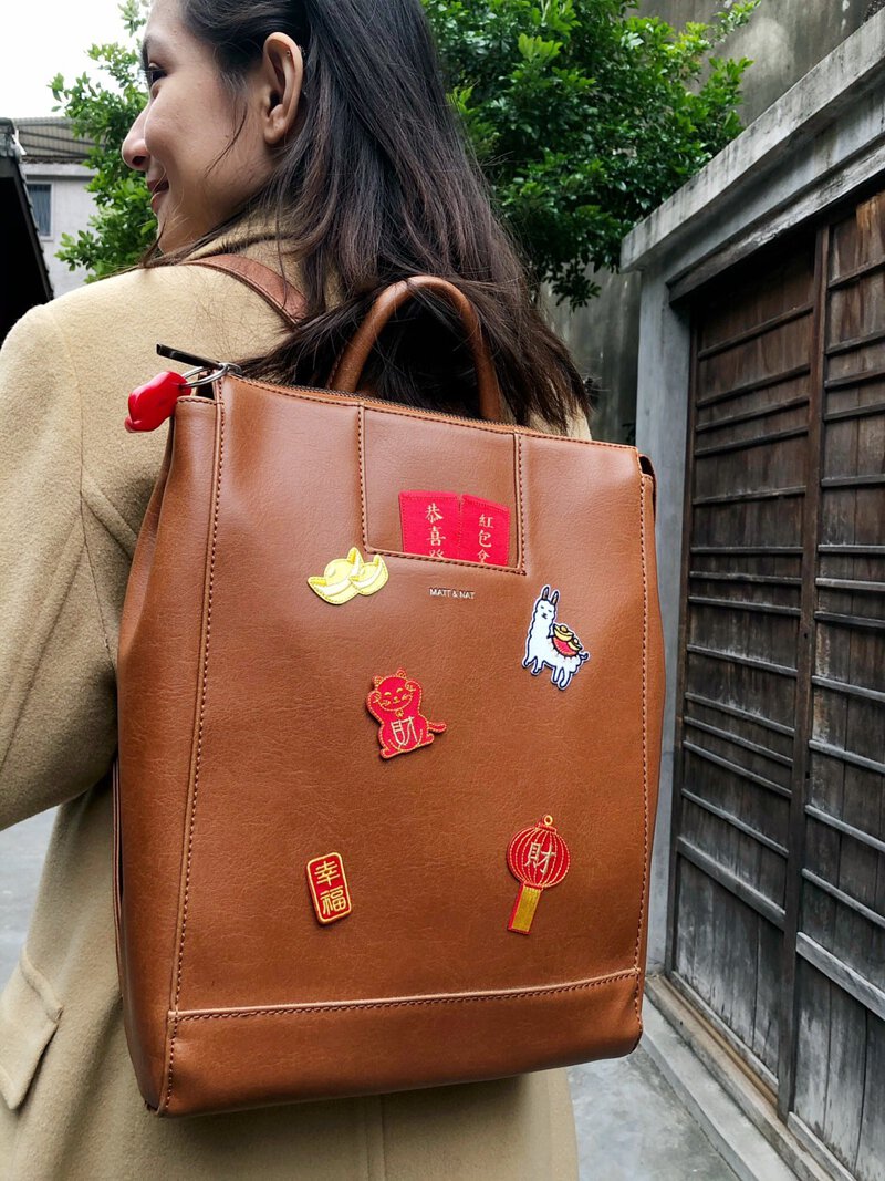 恭喜發財刺繡布貼