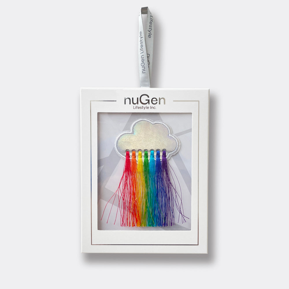 雲朵彩虹流蘇刺繡布貼