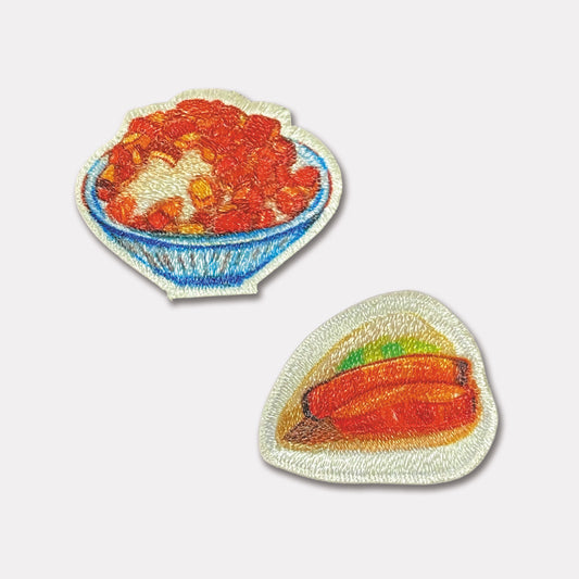 滷肉飯刈包雙用刺繡布貼