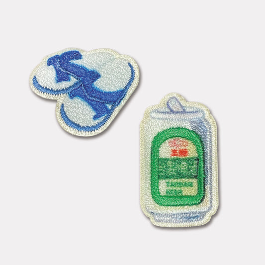 藍白拖台啤雙用刺繡布貼