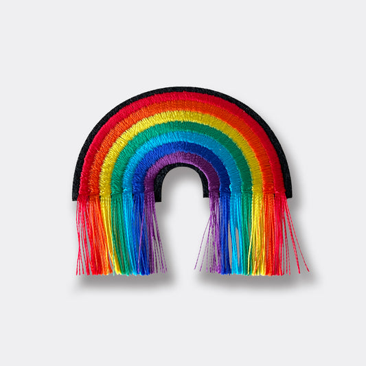 彩虹流蘇刺繡布貼