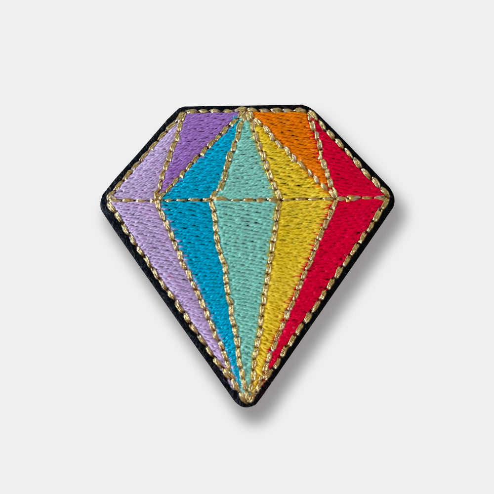 彩虹鑽石刺繡布貼